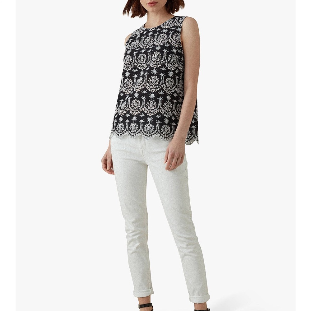 KM Eyelet Sleeveless Top